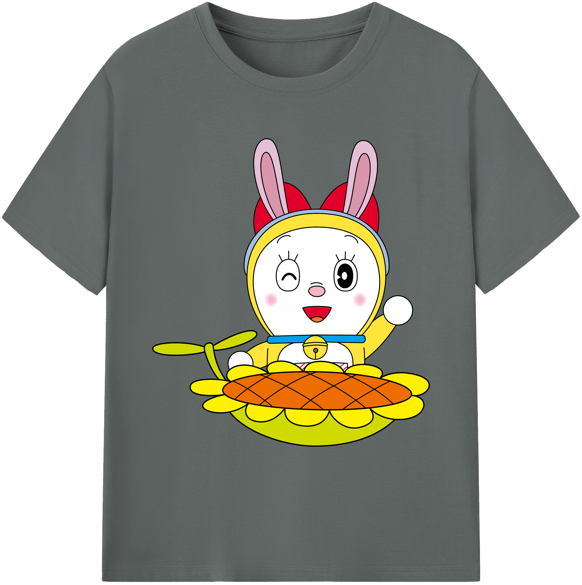 （画像用） ドラえもん ドラミ Doraemon Dorami 綿100％ メンズ半袖Tシャツ｜肌触りやわらか＆通気性